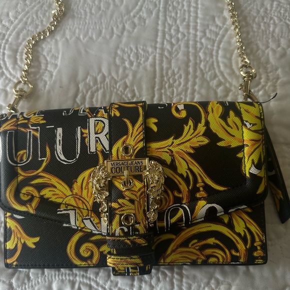 Versace Jeans Collection Black and Gold Crossbody Bag - Picture 1 of 6